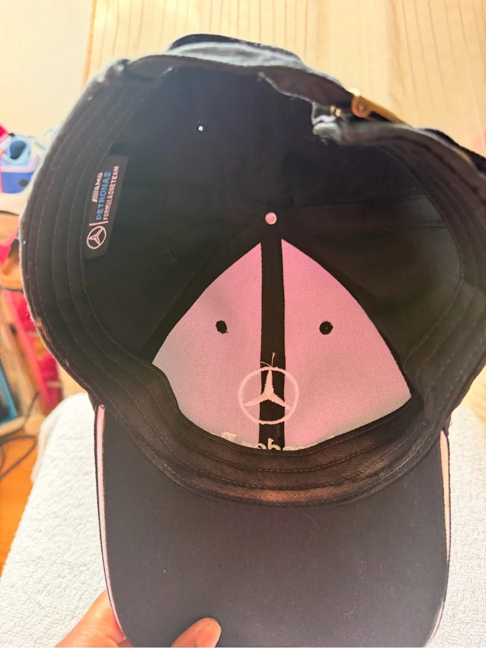 Mercedes AMG Petronas Black Baseball Cap with White Logo